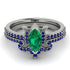 Marquise Cut Emerald Pave Bridal Set - Kathleen No. 66 image 2