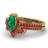 Marquise Cut Emerald Pave Bridal Set - Kathleen No. 49 image 3