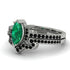 Marquise Cut Emerald Pave Bridal Set - Kathleen No. 36 image 3