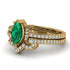 Marquise Cut Emerald Pave Bridal Set - Kathleen No. 4 image 3