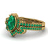 Marquise Cut Emerald Pave Bridal Set - Kathleen No. 19 image 3