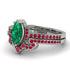 Marquise Cut Emerald Pave Bridal Set - Kathleen No. 51 image 3