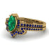 Marquise Cut Emerald Pave Bridal Set - Kathleen No. 64 image 3