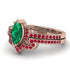 Marquise Cut Emerald Pave Bridal Set - Kathleen No. 50 image 3