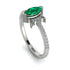 Marquise Cut Emerald Pave Ring - Kathleen No. 6 image 1