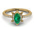 Marquise Cut Emerald Pave Ring - Kathleen No. 4 image 2