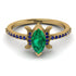 Marquise Cut Emerald Pave Ring - Kathleen No. 64 image 2