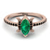 Marquise Cut Emerald Pave Ring - Kathleen No. 35 image 2