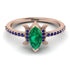 Marquise Cut Emerald Pave Ring - Kathleen No. 65 image 2