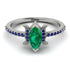 Marquise Cut Emerald Pave Ring - Kathleen No. 66 image 2