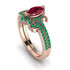 Marquise Cut Ruby Pave Bridal Set - Kathleen No. 26 image 1