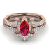 Marquise Cut Ruby Pave Bridal Set - Kathleen No. 11 image 2