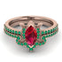 Marquise Cut Ruby Pave Bridal Set - Kathleen No. 26 image 2