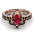 Marquise Cut Ruby Pave Bridal Set - Kathleen No. 41 image 2