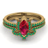 Marquise Cut Ruby Pave Bridal Set - Kathleen No. 25 image 2