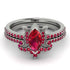 Marquise Cut Ruby Pave Bridal Set - Kathleen No. 57 image 2