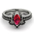 Marquise Cut Ruby Pave Bridal Set - Kathleen No. 42 image 2