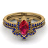 Marquise Cut Ruby Pave Bridal Set - Kathleen No. 70 image 2