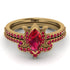 Marquise Cut Ruby Pave Bridal Set - Kathleen No. 55 image 2