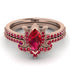 Marquise Cut Ruby Pave Bridal Set - Kathleen No. 56 image 2