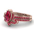 Marquise Cut Ruby Pave Bridal Set - Kathleen No. 56 image 3