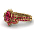 Marquise Cut Ruby Pave Bridal Set - Kathleen No. 55 image 3