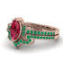 Marquise Cut Ruby Pave Bridal Set - Kathleen No. 26 image 3