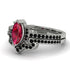 Marquise Cut Ruby Pave Bridal Set - Kathleen No. 42 image 3