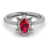 Marquise Cut Ruby Pave Ring - Kathleen No. 12 image 2