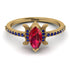 Marquise Cut Ruby Pave Ring - Kathleen No. 70 image 2