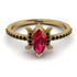Marquise Cut Ruby Pave Ring - Kathleen No. 40 image 2
