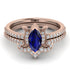 Marquise Cut Sapphire Pave Bridal Set - Kathleen No. 14 image 2