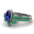 Marquise Cut Sapphire Pave Bridal Set - Kathleen No. 30 image 3