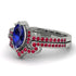 Marquise Cut Sapphire Pave Bridal Set - Kathleen No. 60 image 3