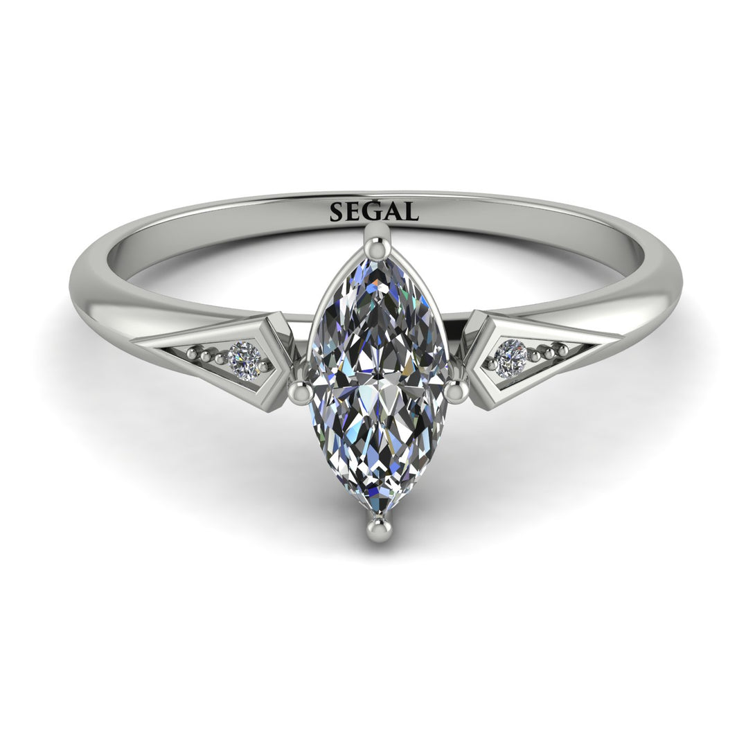 Marquise Diamond Geometrical Engagement Ring - Reese No. 3