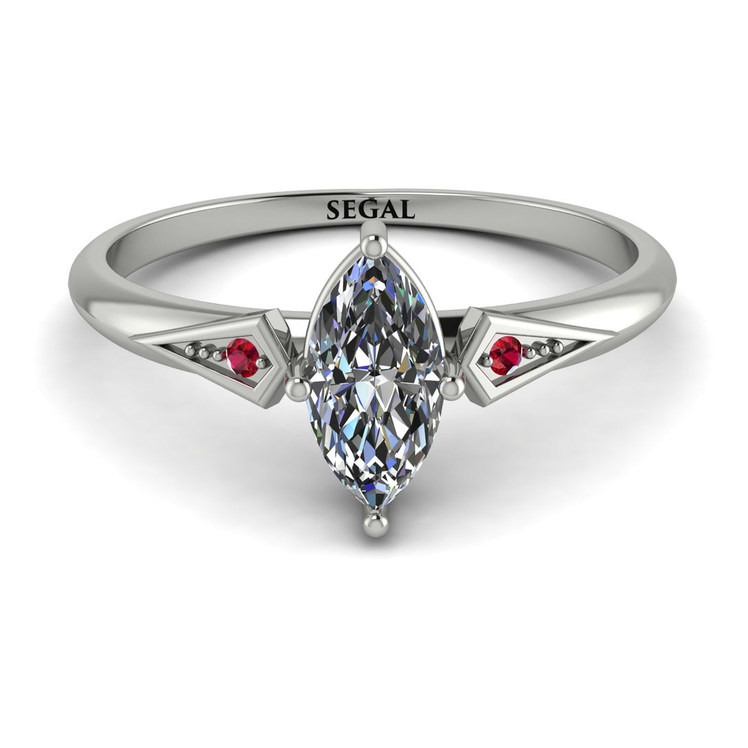 Marquise Diamond Geometrical Engagement Ring - Reese No. 48