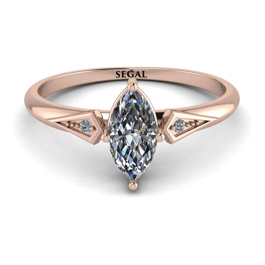 Marquise Diamond Geometrical Engagement Ring - Reese No. 2