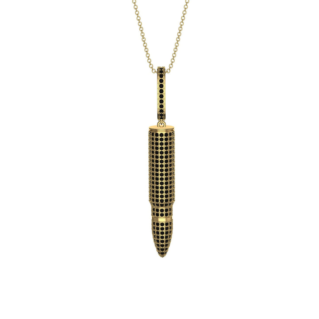 Men Bullet Black Diamond Pendant - Richard No. 7