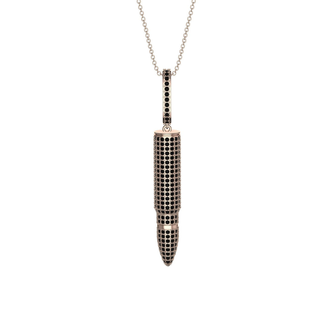 Men Bullet Black Diamond Pendant - Richard No. 8