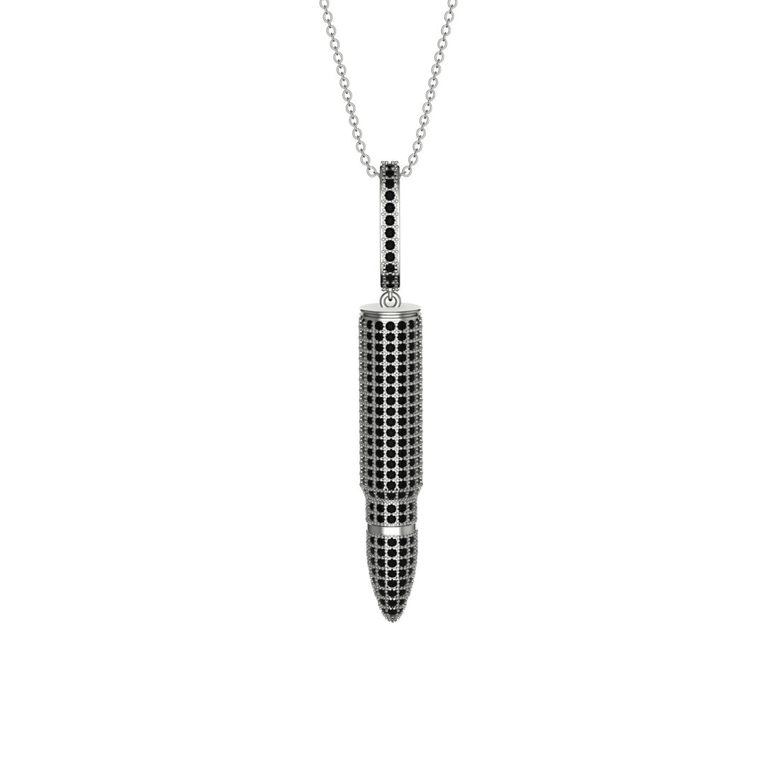 Men Bullet Black Diamond Pendant - Richard No. 9