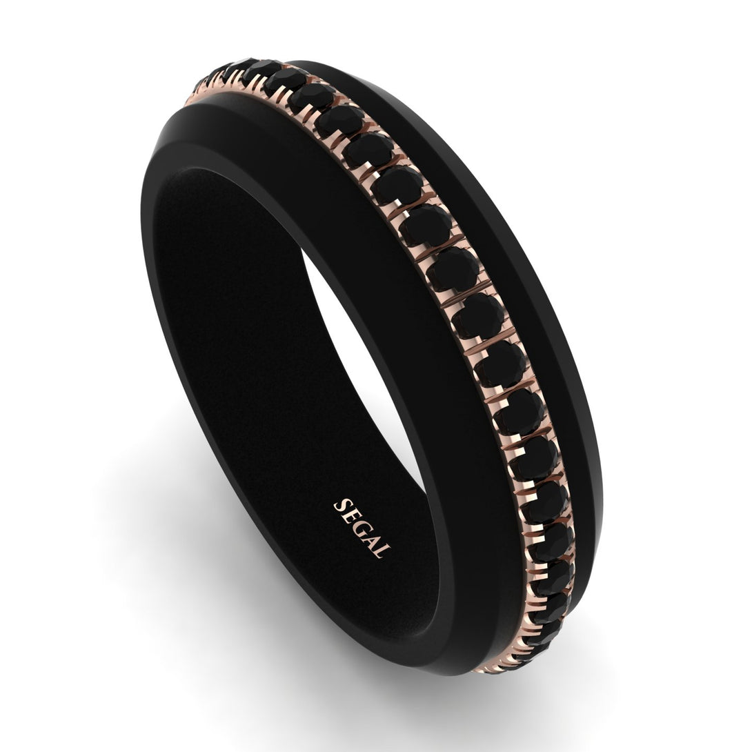 Men's Black Diamond Black Ring - Aiden No. 5