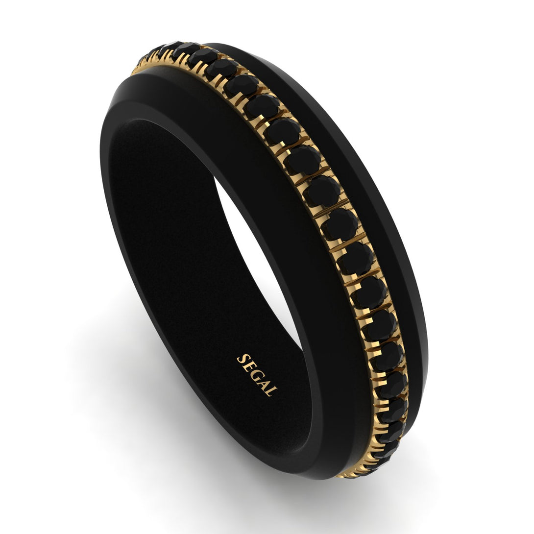 Men's Black Diamond Black Ring - Aiden No. 4