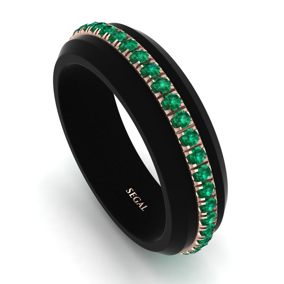 Men's Emerald Black Ring - Aiden No. 14