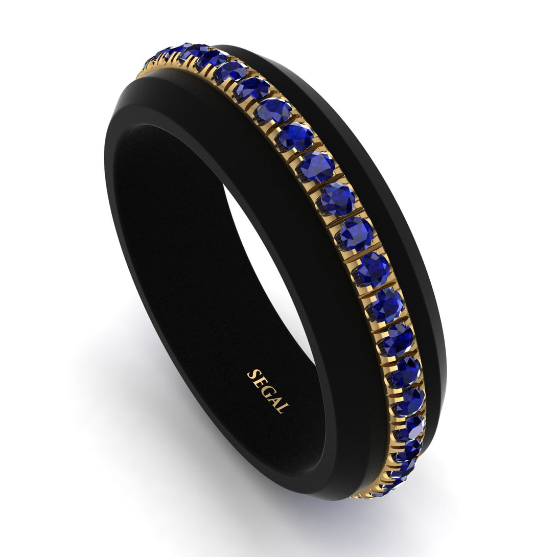 Men's Sapphire Black Ring - Aiden No. 10
