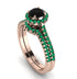 Milgrain Halo Black Diamond Bridal Set - Betty No. 23 image 1