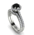 Milgrain Halo Black Diamond Bridal Set - Betty No. 9 image 1