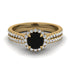 Milgrain Halo Black Diamond Bridal Set - Betty No. 7 image 2
