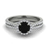 Milgrain Halo Black Diamond Bridal Set - Betty No. 9 image 2