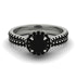 Milgrain Halo Black Diamond Bridal Set - Betty No. 39 image 2
