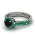 Milgrain Halo Black Diamond Bridal Set - Betty No. 24 image 3